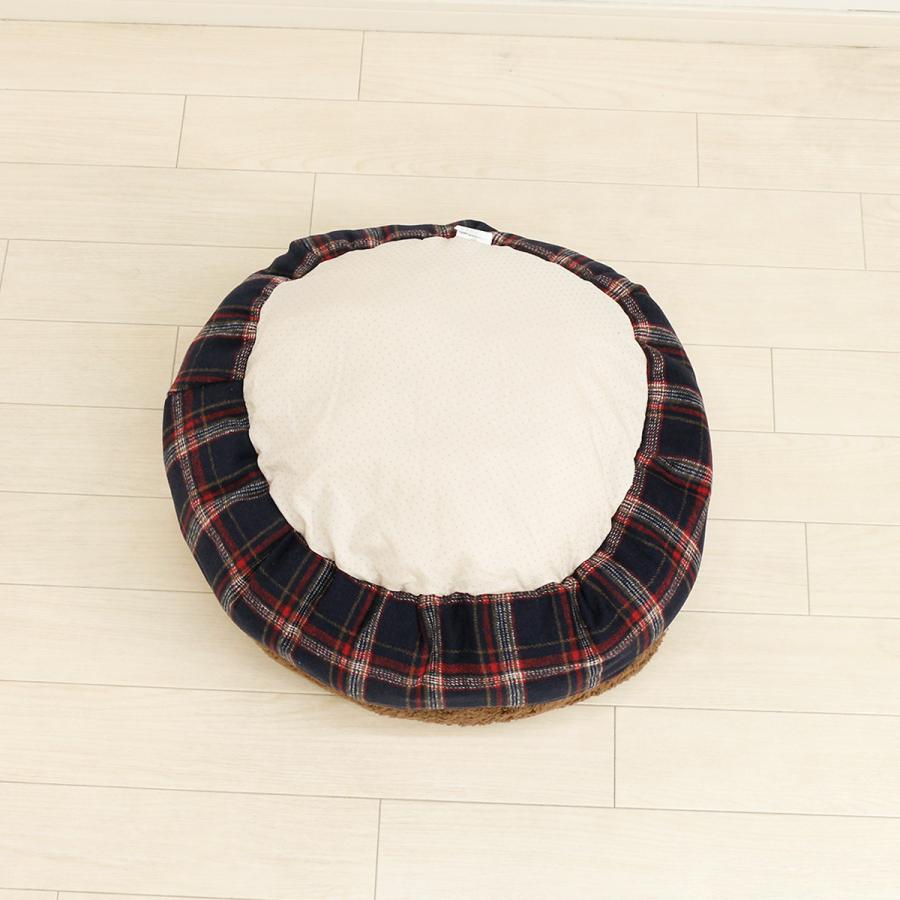 チェック柄 つぼ型 ペットベッド Mサイズ 55×25cm 小型犬 ふわふわ 冬