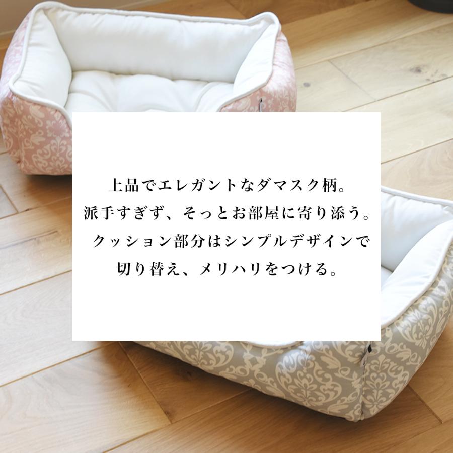 ダマスク柄 ペットベッド Mサイズ 小型犬 中型犬 オールシーズン