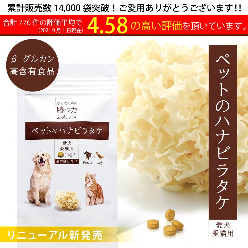 【メール便送料無料】犬猫用サプリメント　ペットのハナビラタケ2個セット【5％OFF】免疫サポート｜mineters-dogfood-y｜02