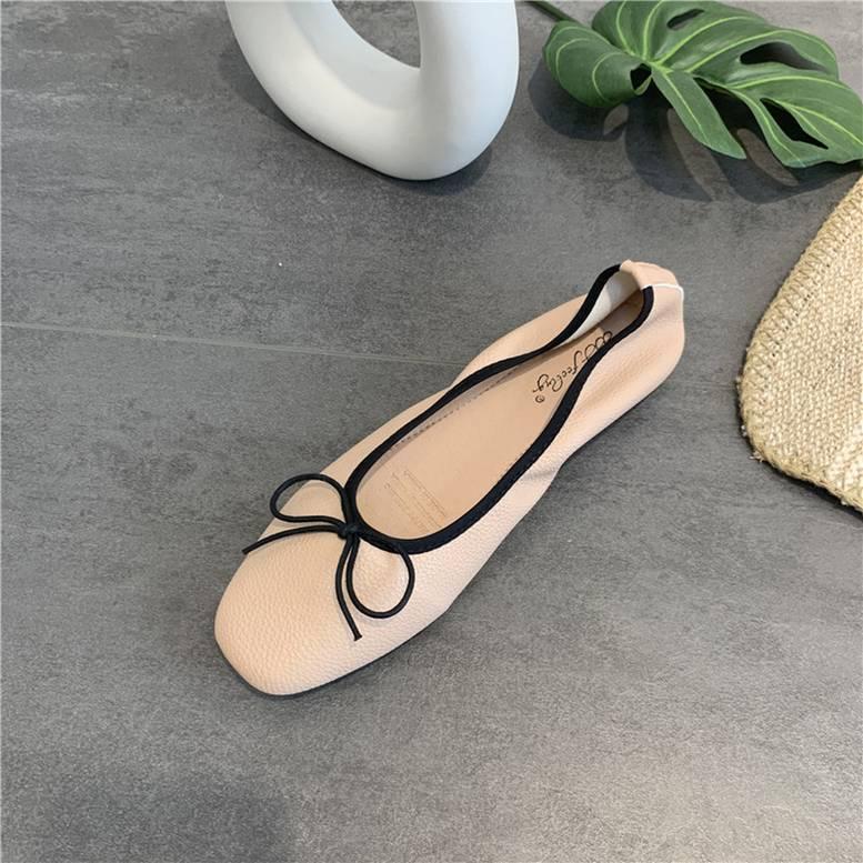 5color レディース クシュクシュラウンドトゥバレエシューズ