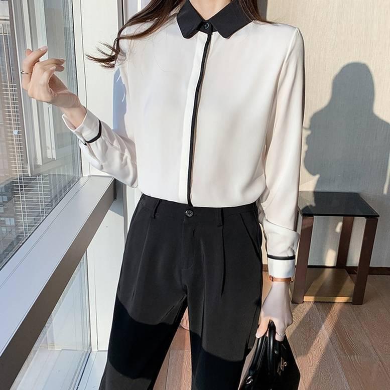 レディース パイピングシャツ 比翼シャツ 隠しボタン ライン レディース パイピングシャツ 比翼シャツ 隠しボタン ライン