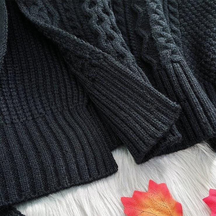 2color ニット セーター ケーブルニット プルオーバー リボン