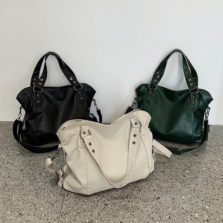 3color レディース ソフトレザーバッグ PUレザーベーシック