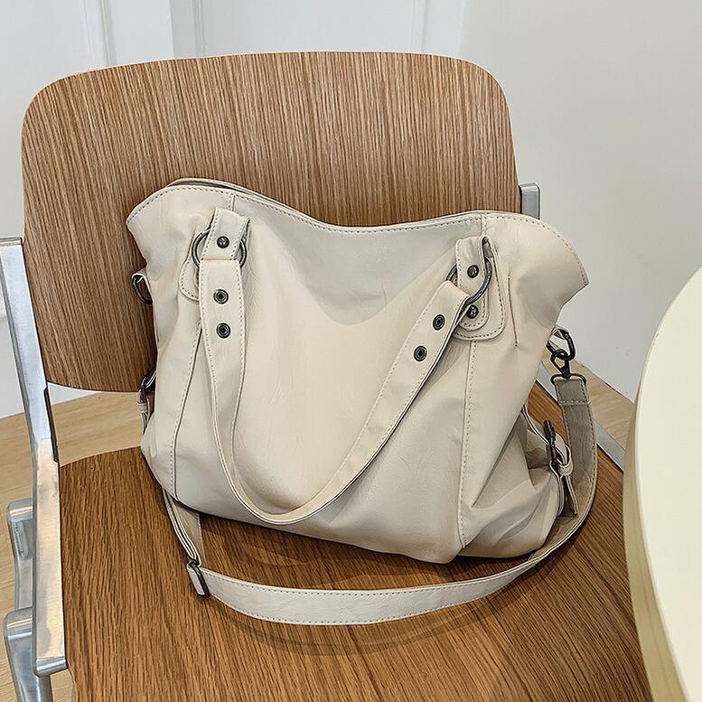 3色 トートバッグ ソフトレザー シンプル 大容量 大人 上品 3color レディース ソフトレザーバッグ PUレザーベーシック