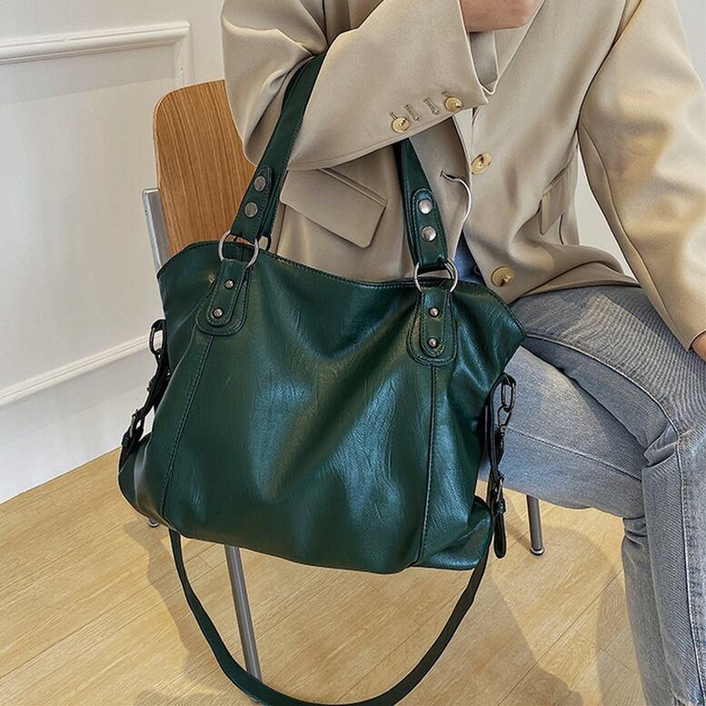 3color レディース ソフトレザーバッグ PUレザーベーシック