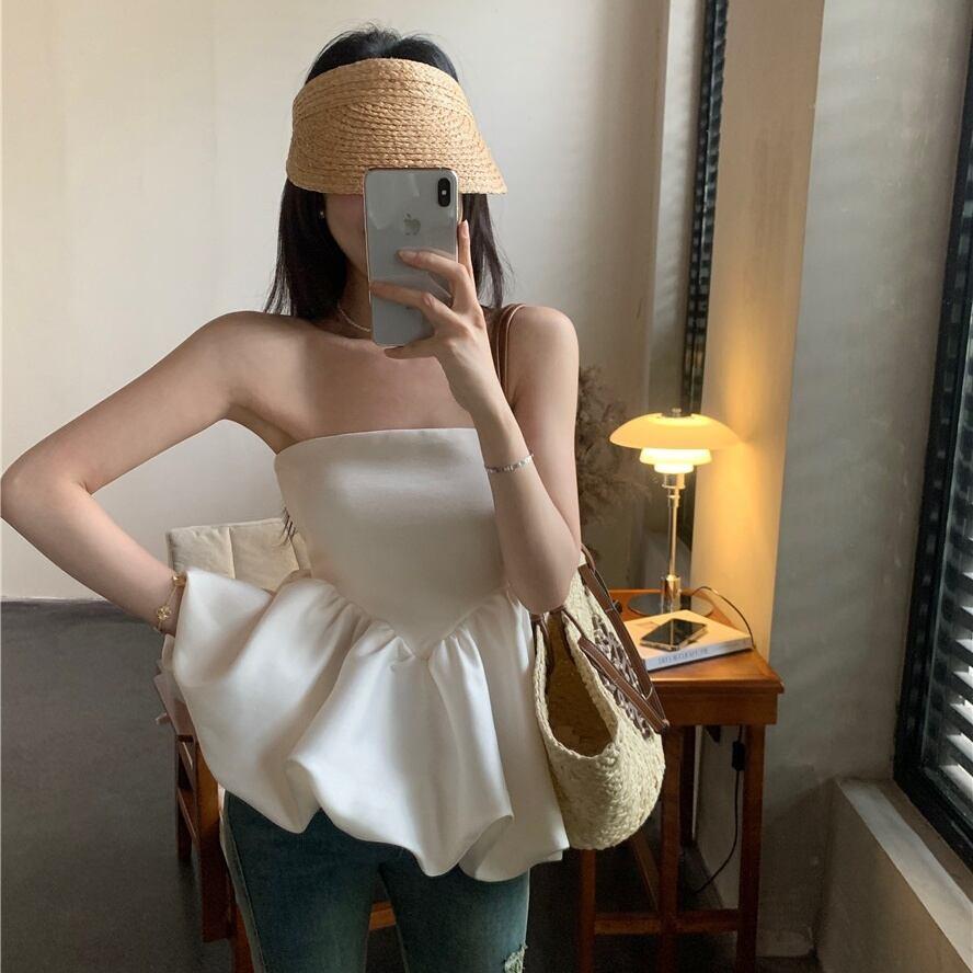 2color レディース トップス ビスチェ ペプラム ベアトップ 2color レディース トップス ビスチェ ペプラム ベアトップ