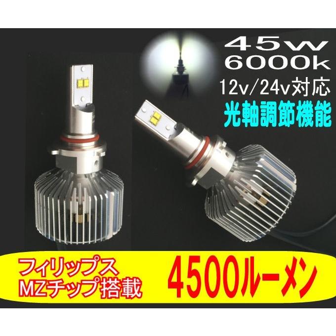 ★１年保証★フィリップス LUMILEDS LED搭載 4500LM【2灯で9000LM】　4300k/6000k ヘッドライト・フォグ用　H4HL/H7/H8/H11/H16/HB3/HB4/D2S/D4S 光軸調整可能！ | 