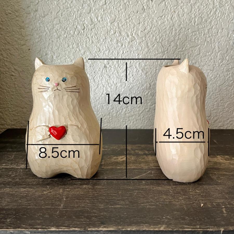 毎日LOVEを伝えてくれるネコさんの一輪挿し 樹脂製 ガラスシリンダー付き 生花OK |  | 02