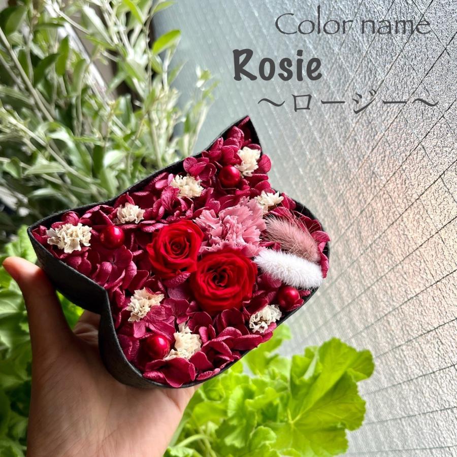 こねこばこ Rosie ロージー プリザーブドフラワー オリジナル 猫型 フラワーボックス 個性派 ギフト | 