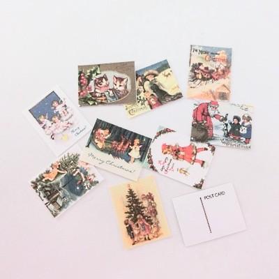 ミニチュア　ドールハウス　クリスマスカード10枚セット　ミニチュア小物｜mini-12bunno1｜02