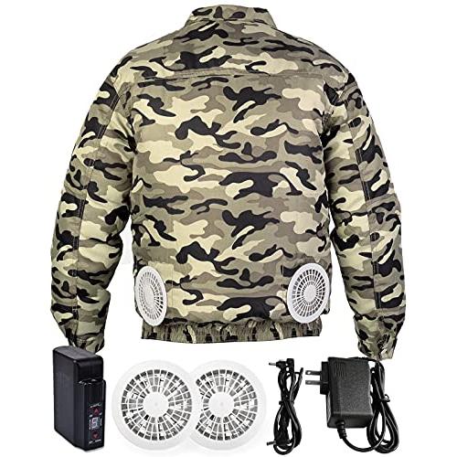 人気No.1空冷調節作業服 長袖 扇風服 4段階調節 扇風作業服 強力