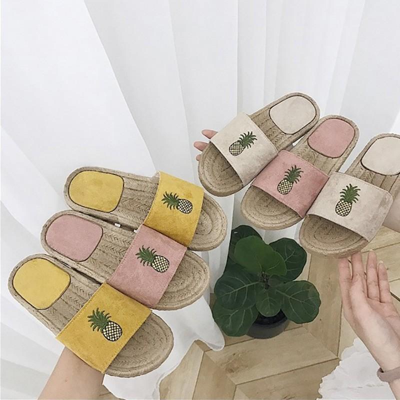スリッパ 夏用 レディース おしゃれ 外履き 室内履きスリッパ 来客用 きやすい フラットシューズ パイナップル柄 ビーチサンダル 洗える夏スリッパ 美脚 Fy843 ミニーパンダ 通販 Yahoo ショッピング