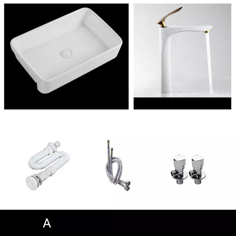 超激安 浴室シンクボウル北欧セラミック洗面スクエア流域シンプル白の洗面ホーム流域シャンプーボウルタップ シンプル 洗面台 浴室 浴槽 洗面所 Pescaazteca Com