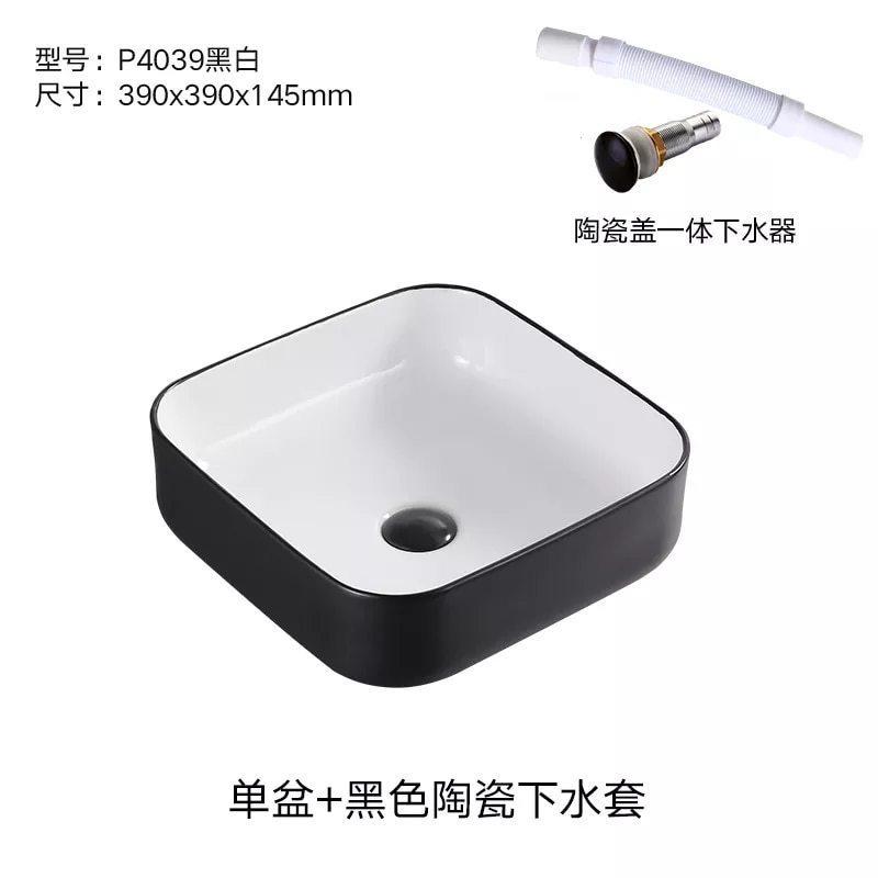 早い者勝ち 北欧セラミック洗面台広場カウンター手流域シンプルな黒浴室アート洗面台ホーム洗浄シンクボウル シンプル 洗面台 浴室 浴槽 洗面所 Rideshare2vote Com