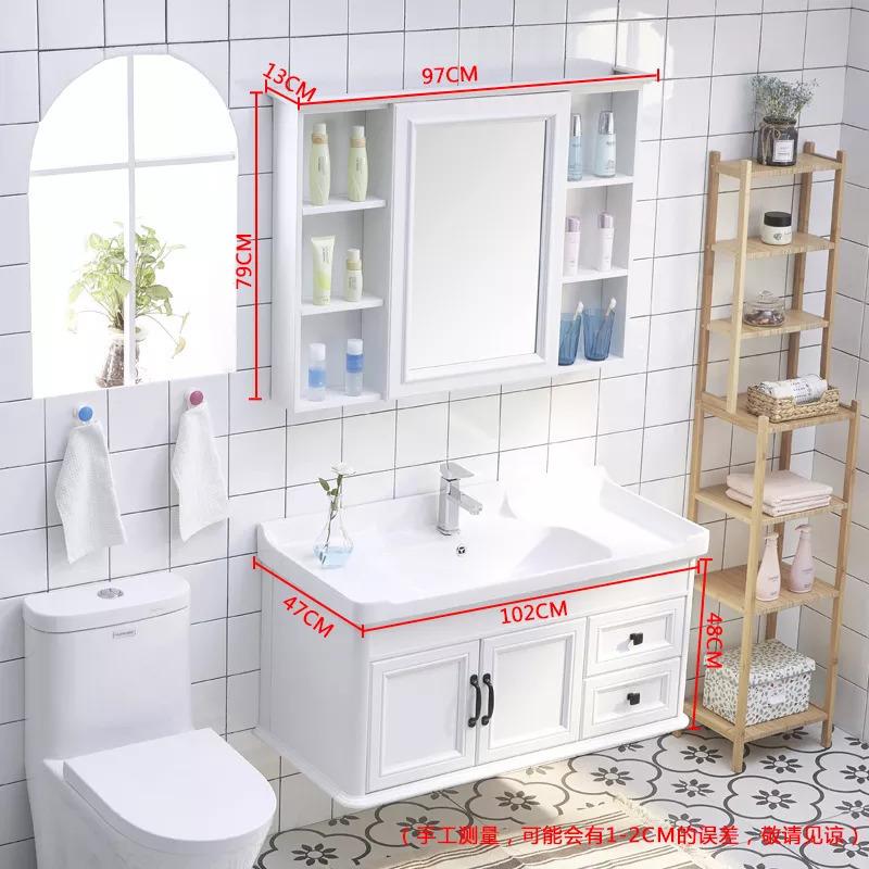 超人気新品 北欧スタイルのカーボンファイバーバスルームキャビネット シンプルなウォールミラー 洗面台 シンプル 洗面台 Buenabulldogs Com