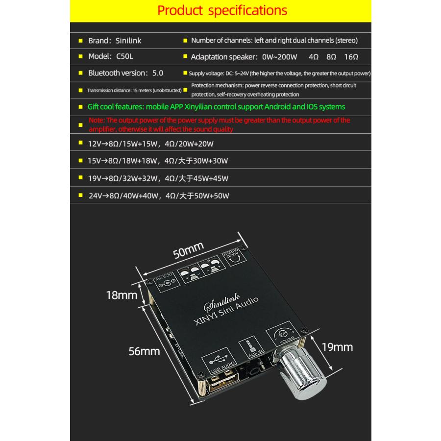 XY-C50L 3.5mmusb appミニbluetooth 5.0 50ワット + 50ワットワイヤレスオーディオデジタルパワーアンプステレオボードbluetoothアンプamplificador :ccc202206161437-01538:Minimum Tokyo - 通販 - Yahoo!ショッピング XY-C50L 3.5mmusb appミニbluetooth 5.0 50ワット + 50ワットワイヤレスオーディオデジタルパワーアンプステレオボードbluetoothアンプamplificador :ccc202206161437-01538:Minimum Tokyo - 通販 - Yahoo!ショッピング