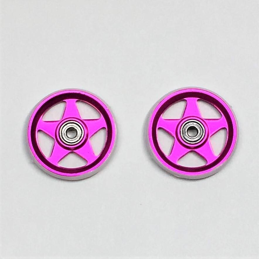 ノーブランド 19mmプラリング付アルミローラー ピンク 5本スポーク リング色 ホワイト 2個セット Mini4 Gp8519pnk W ミニ四駆ステーション グるグる 通販 Yahoo ショッピング