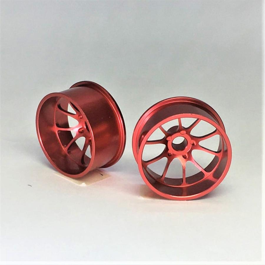 ご予約品 ノーブランド アルミホイール 大径 10本スポーク レッド 2本 超