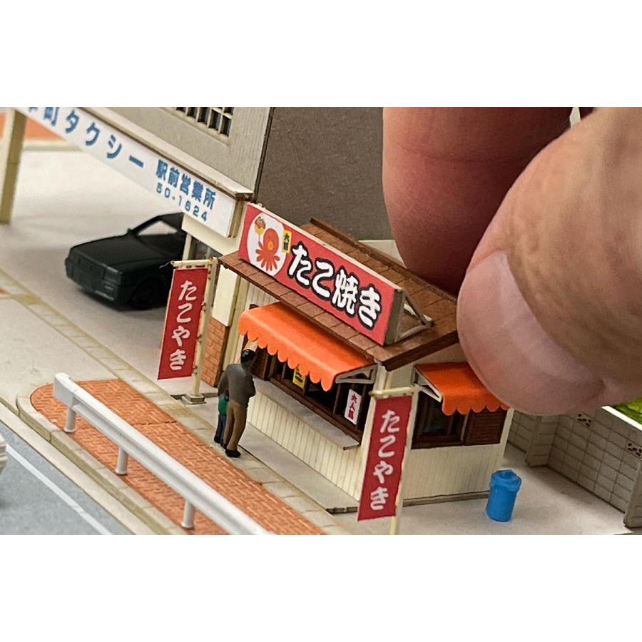 Ｎゲージ_駅前たこ焼き屋さんAペーパーキット｜miniature-a｜04