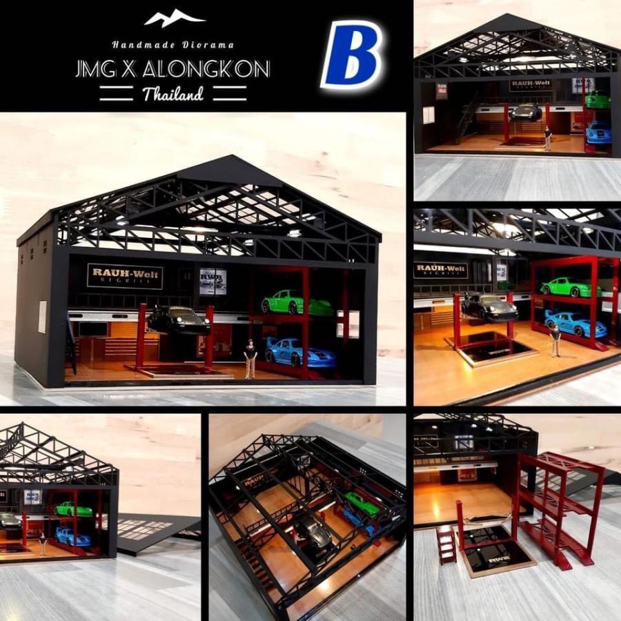 1/64 RWB ジオラマ　ミニカー　セット Magic City 1/64 ジオラマシリーズ RWBワークショップ