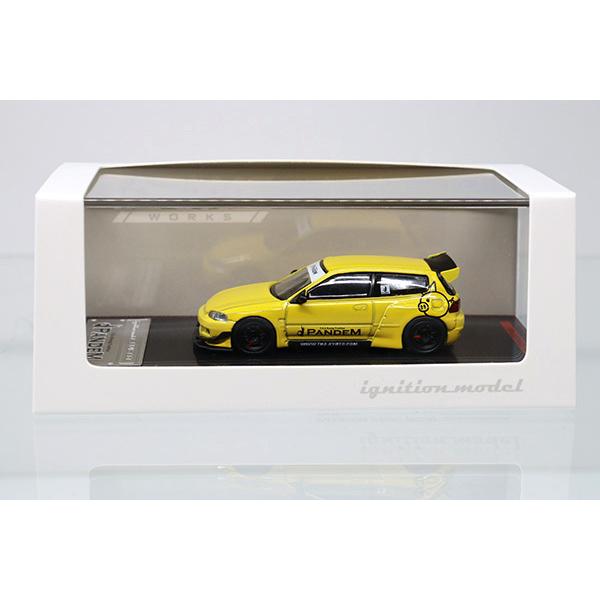 ignition model 1416 PANDEM CIVIC (EG6) Yellow　パンデムシビック　※Tarmac Works限定品｜minicar-kenbox