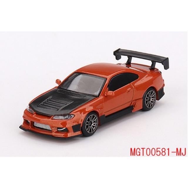 MINI GT MGT00581-MJ 日産 シルビア S15 D-MAX メタリックオレンジ(右