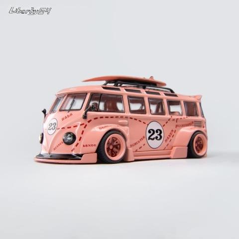 Liberty64　フォルクスワーゲン ワーゲンバス VW T1 Kombi WildBody PinkPig #23 ※1/64スケール｜minicar-kenbox｜02