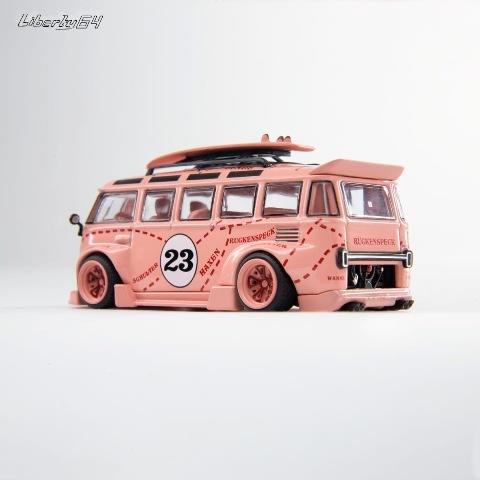 Liberty64　フォルクスワーゲン ワーゲンバス VW T1 Kombi WildBody PinkPig #23 ※1/64スケール｜minicar-kenbox｜03