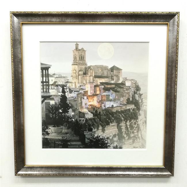 ポスター額装 作家 笹倉鉄平 タイトル アルコスフロンティラー中抜きマットイメージサイズ280ｍｍ 280ｍｍ額縁外サイズ4ｍｍ 4ｍｍ オフセット印刷 在庫一掃売り切りセール