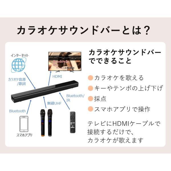 共同テレビジョン KARAｘKARA(カラカラ)カラオケサウンドバー 家庭用 マイク2本付 カラオケマシン おうちカラオケ 自宅 通信カラオケ 歌 練習 KARAA2023|_9