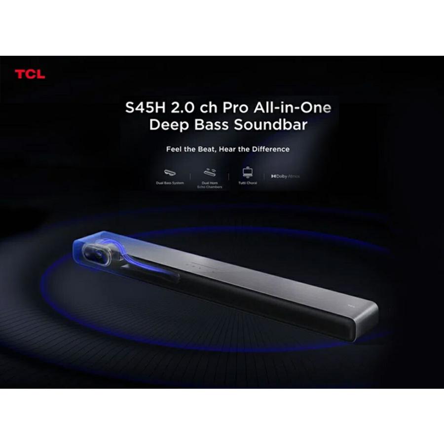 TCL サウンドバー S45H 2.0ch Pro・オールインワン 重低音サウンドバー
