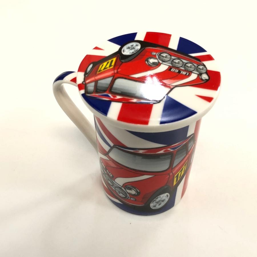 モンテカルロクラシックミニプリント 蓋つきマグカップ・トレーセット