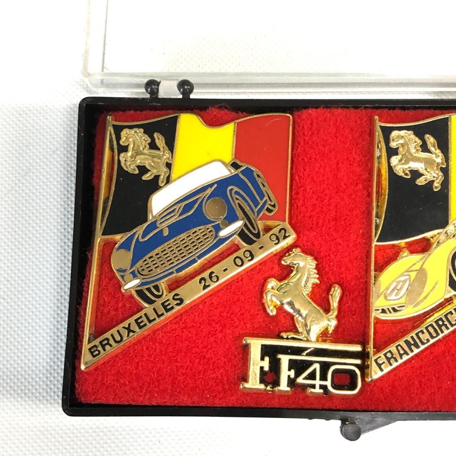 Ferrari フェラーリ 60周年記念 公式 ブック & バッジ セット 箱付 Ferrari（フェラーリ） 現品 FRUXELLES 40周年記念 ピンバッヂセット