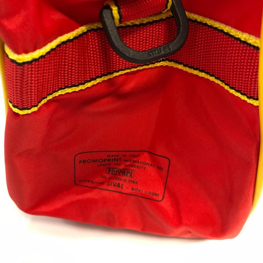 Ferrari ボストンバッグ レッド Ferrari フェラーリ バッグ ロゴ ハンドバッグ かばん チャック