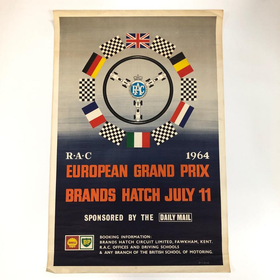 【高い素材】 現品　EUROPEAN　GRAND　PRIX　1964　ポスター