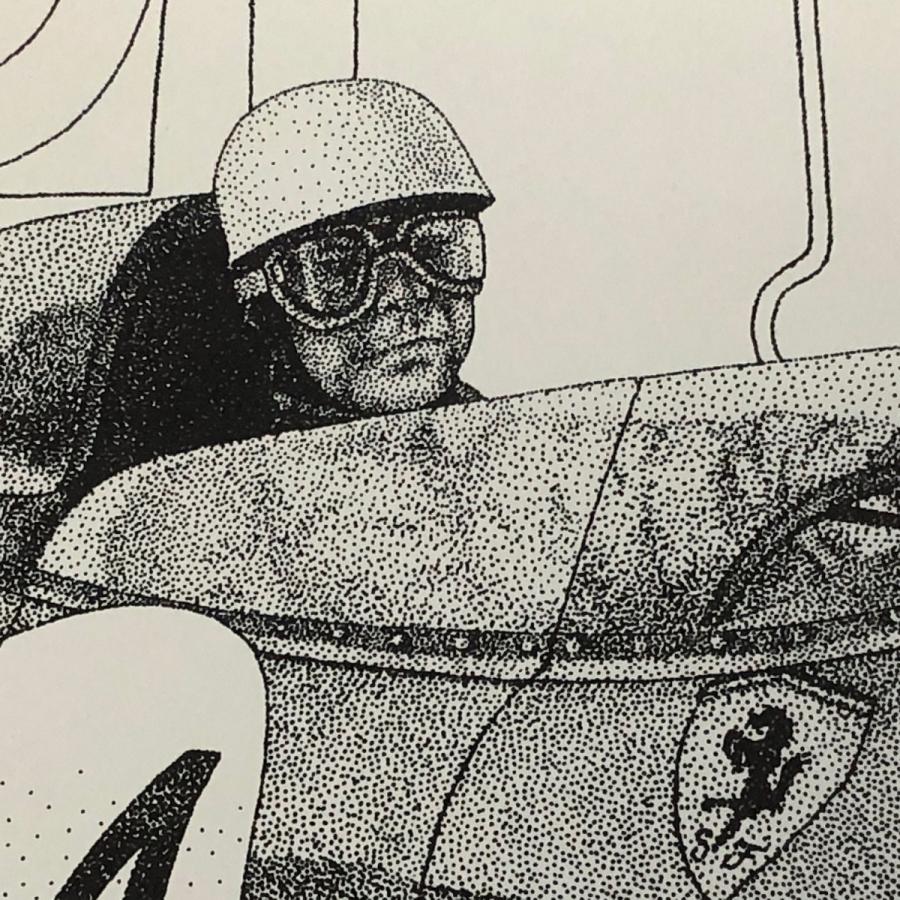 現品　Ferrari 【人工植物】 250 テスタロッサ　点画　ポスター