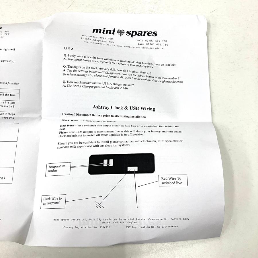 クラシックミニ 灰皿カスタム デジタル時計 & USB : ミニマルヤマ