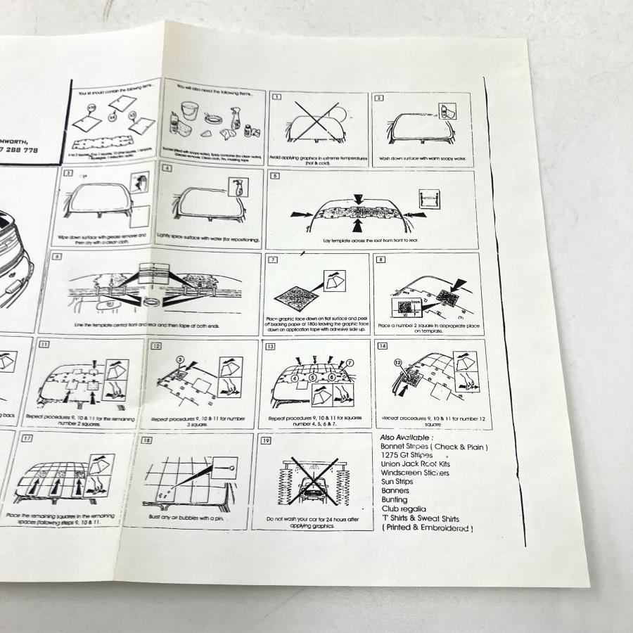 シャー専用オーリス　ルーフアンテナ　未使用デカールと説明書 現品 クラシックミニ ルーフ用 チェッカーステッカー（ホワイト
