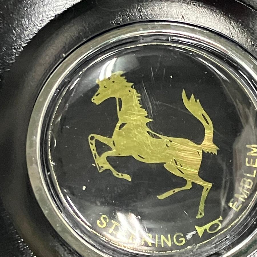 NARDI 現品 NARDI FERRARIロゴホーン付き レザーステアリング : ミニ
