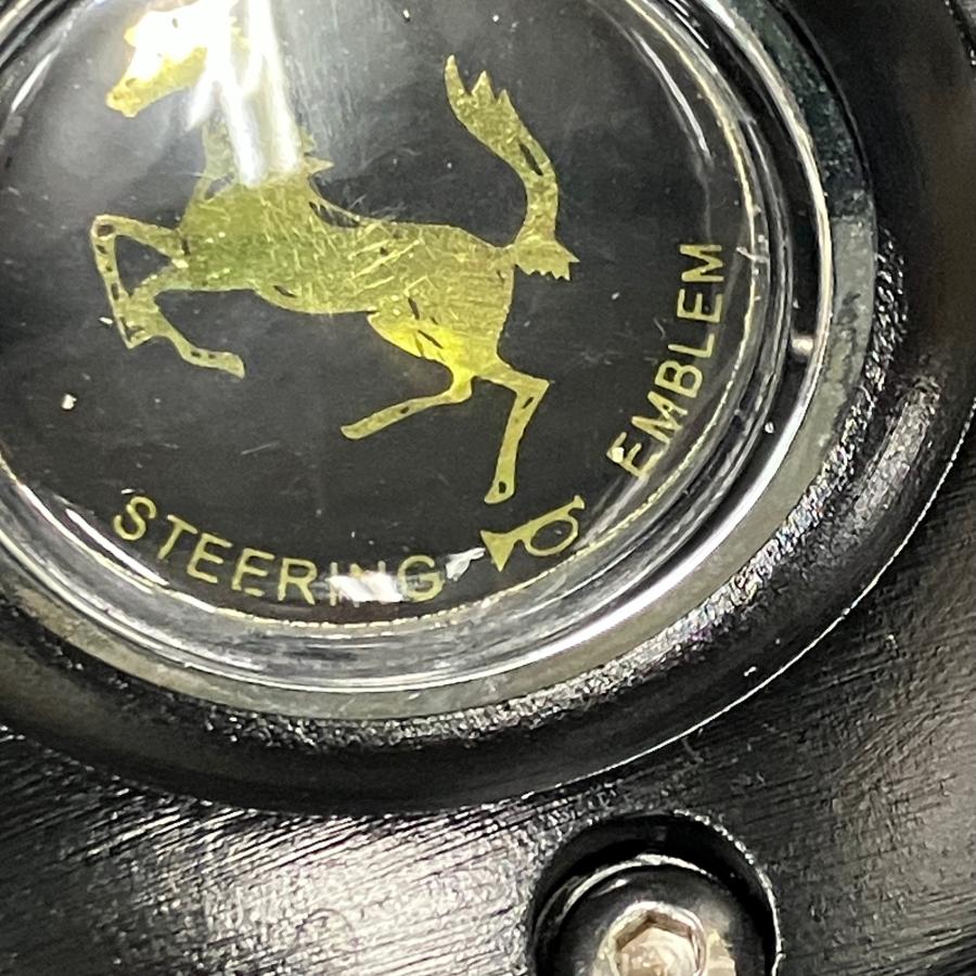NARDI 現品 NARDI FERRARIロゴホーン付き レザーステアリング : ミニ