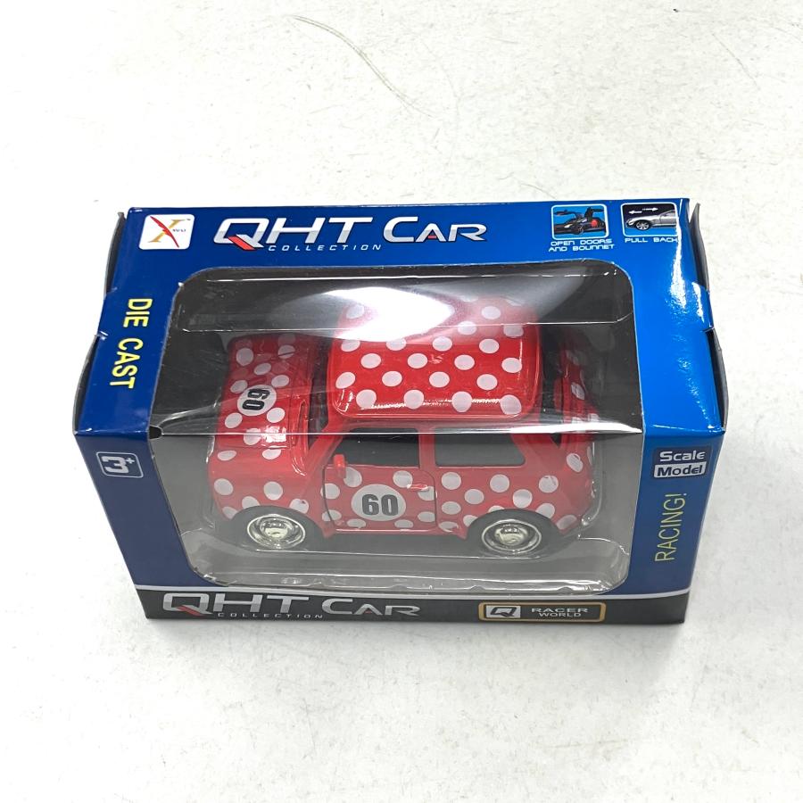 QHT CAR COLLECTION クラシックミニ 水玉 プルバックカー : ミニ