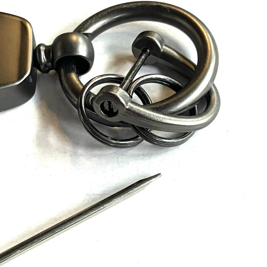 MINI レザーキーホルダー ブラウン/ブラック : ミニマルヤマ - 通販