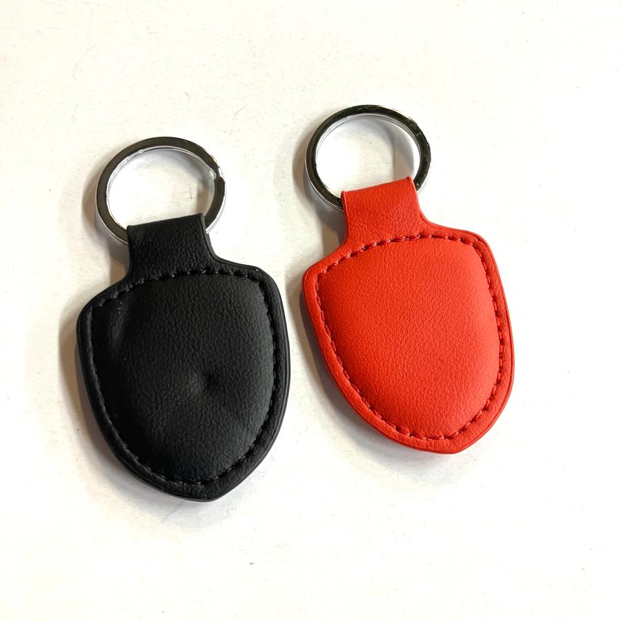 MINI レザーキーホルダー レッド/ブラック : ミニマルヤマ - 通販