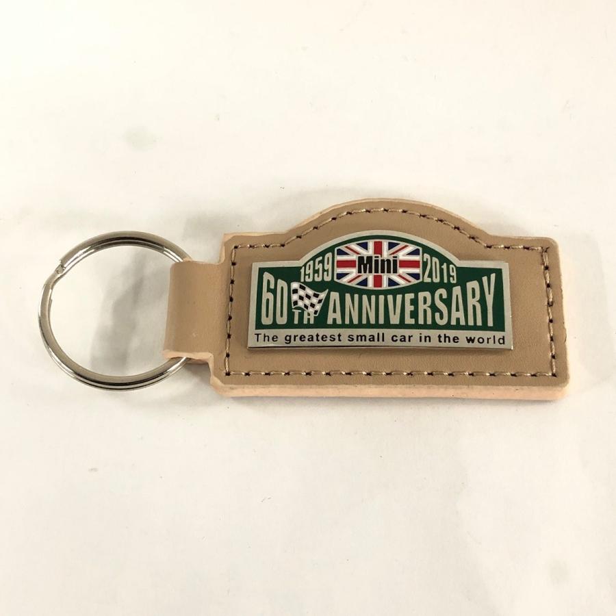 ミニ60周年記念レザーキーホルダー・ベージュ : ミニマルヤマ