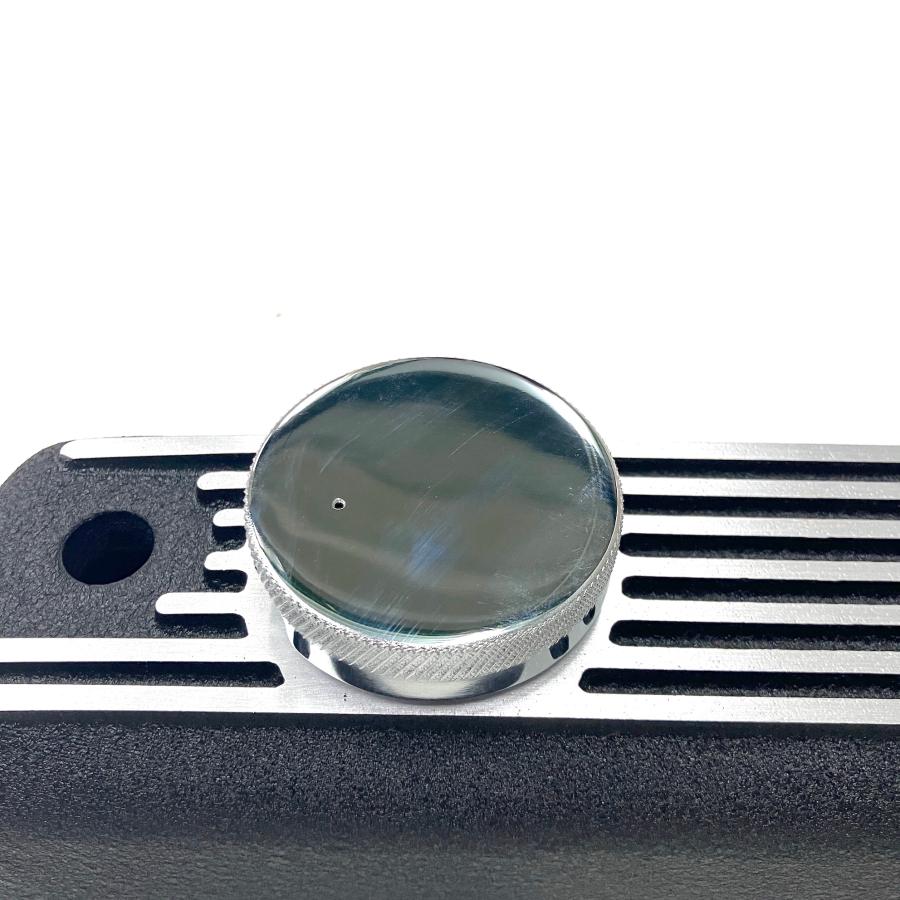 60'アルミロッカーカバー・ブラックチヂミペイント仕上げ : ミニ