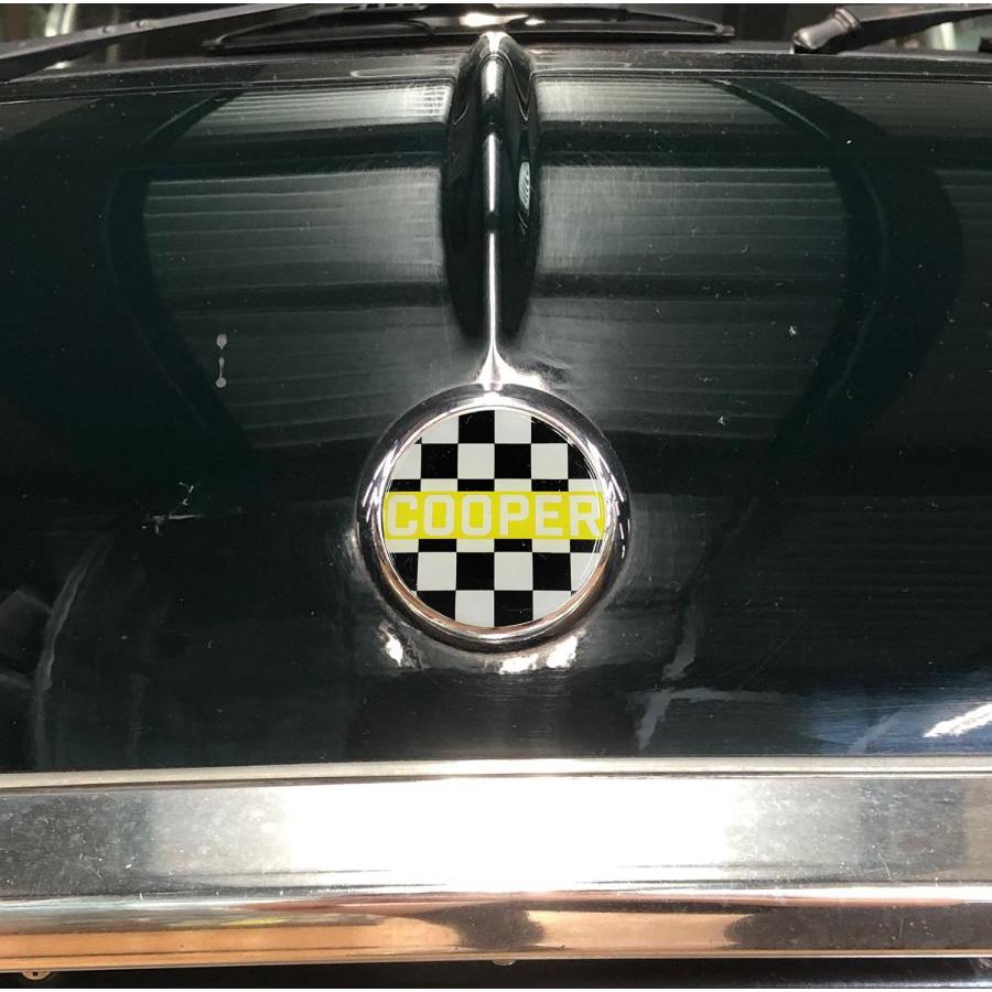 丸型フロントエンブレム・チェッカーCOOPER　イエロー_1