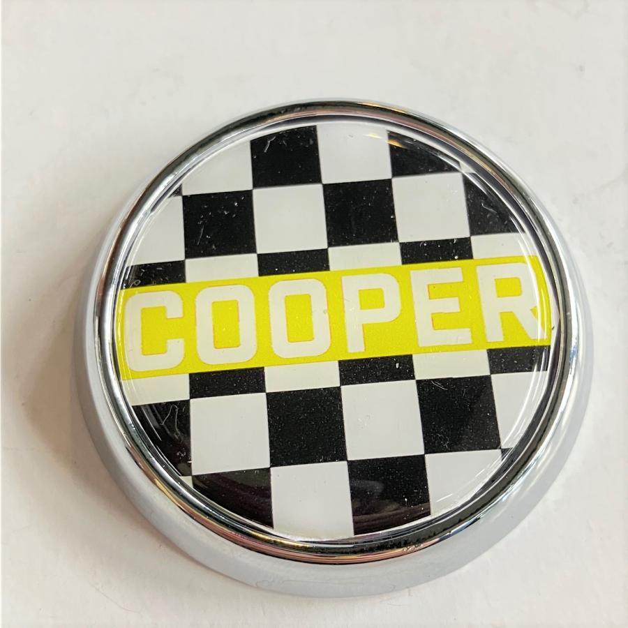 丸型フロントエンブレム・チェッカーCOOPER　イエロー_2