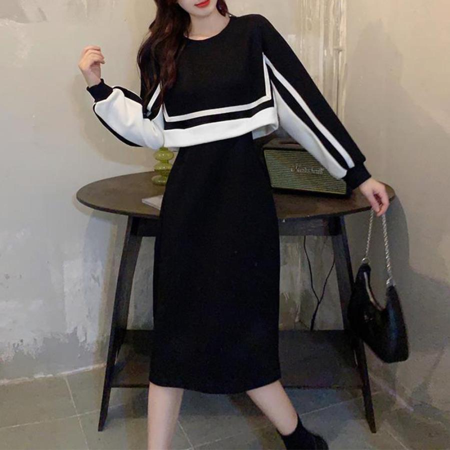 miniministore セットアップ風ワンピース 長袖 韓国秋冬