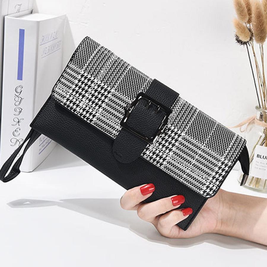 新作 長財布 レディース かぶせ財布 大容量 財布 千鳥格子柄 ウォレット ファスナー 使いやすい 長財布 女性 ネコポス可 1fdai 004 Miniministore 通販 Yahoo ショッピング