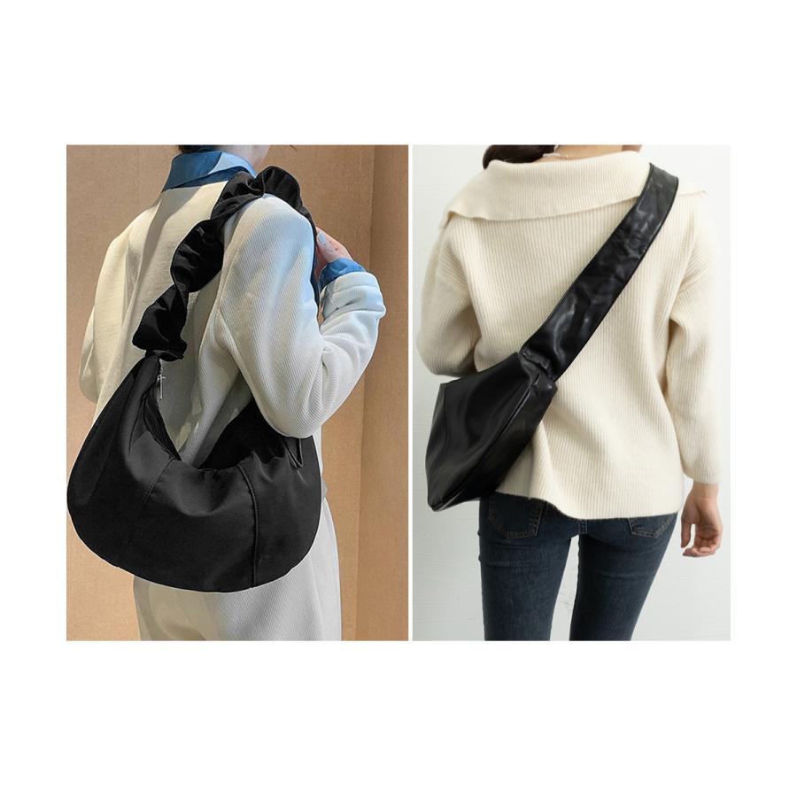 miniministore（ミニミニストア） ギャザーナイロンバッグ PUレザー